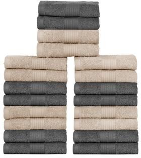 Ample Decor Plush Thick Cotton Assorted Color Washcloths 12x12 Inch - Pack of 20
