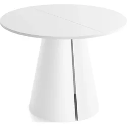 ESSTISCH Lamio runder ausziehbarer, Weiß 120-200/120/76 cm