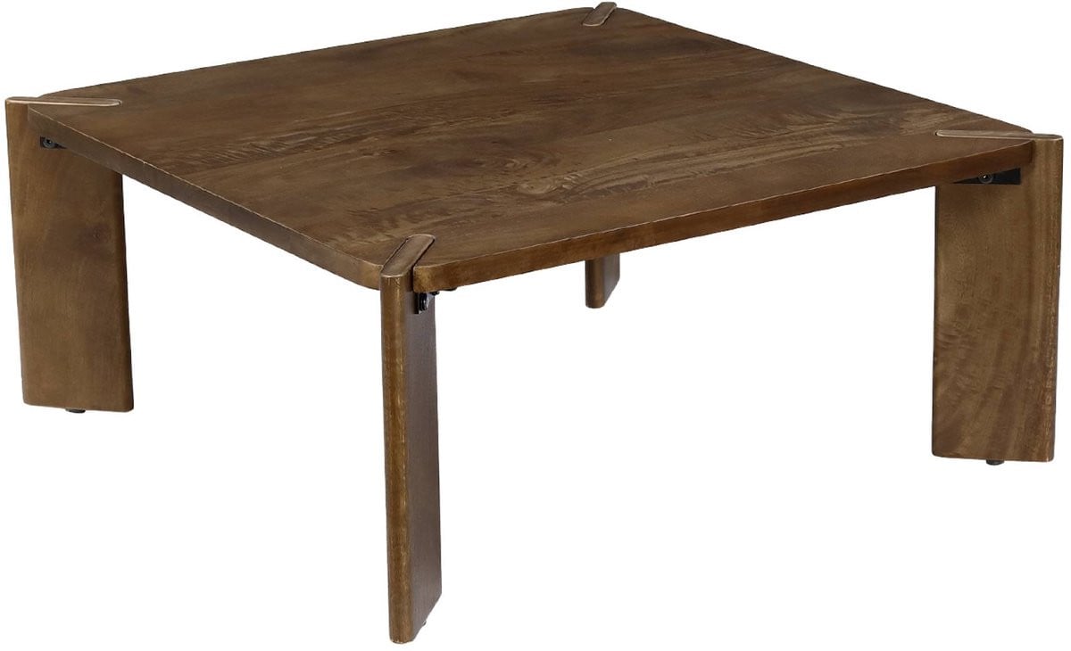 Sweeke Reva Vierkante Salontafel van Massief Hout Breedte: 80 cm, Diepte: 80 cm, Hoogte: 36 cm