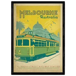 POSTER Melbourne Vintage A3 Rahmenlos