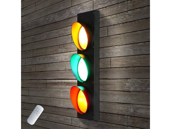 Applique murale LED sans feu de circulation avec télécommande, 3 couleurs, Signal réglable, éclairage de décoration de Restaurant Vintage
