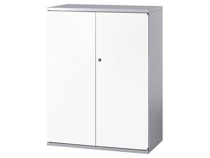Armoire métal Starting portes battantes - H. 105 x L. 80 cm - Corps Aluminium - Portes Blanches