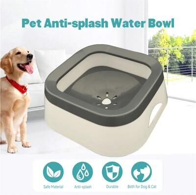 Modern Mode Marketplace Anti Splash Water Bowl For Dogs, Large Capacity Dog Waterer & Drinking Bowl For Puppies, Cats & Pets, Spill Proof blue