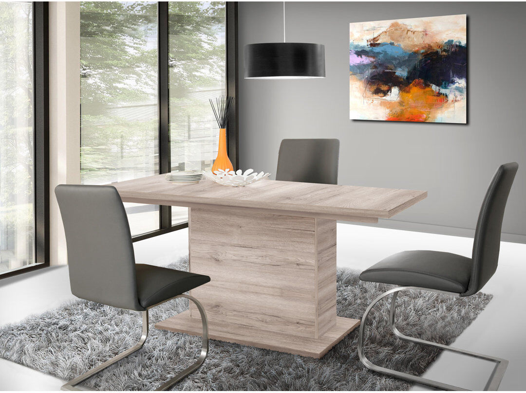 Latitude Run Pasillas 90 cm Rectangular Dining Table Light brown