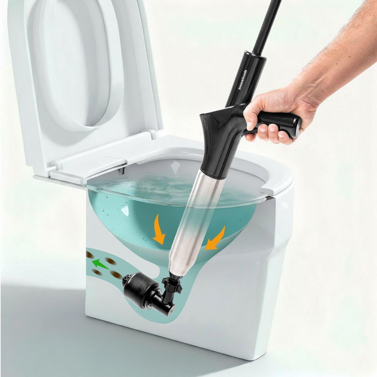 InnovaGoods Luchtdrukplunger met 7 accessoires en manometer