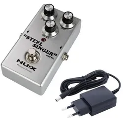 NUX Steel Singer Overdrive Pedal Effektgerät mit Netzteil (Gitarre), Effektpedal, Silber
