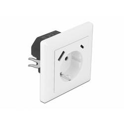 Delock 11489 Einbau-Steckdose mit USB, mit USB-C® Weiß