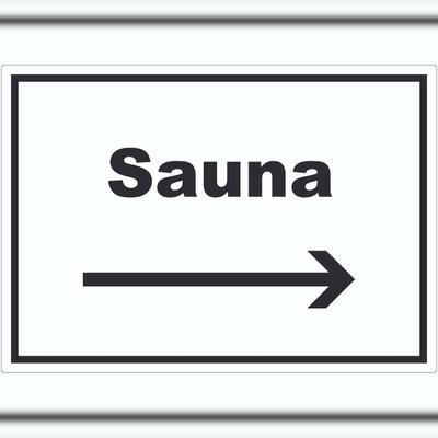 HB-Druck Sauna Aufkleber mit Text und Richtungspfeil rechts Erholung Entspannung waagerecht A0 (841x1189mm)