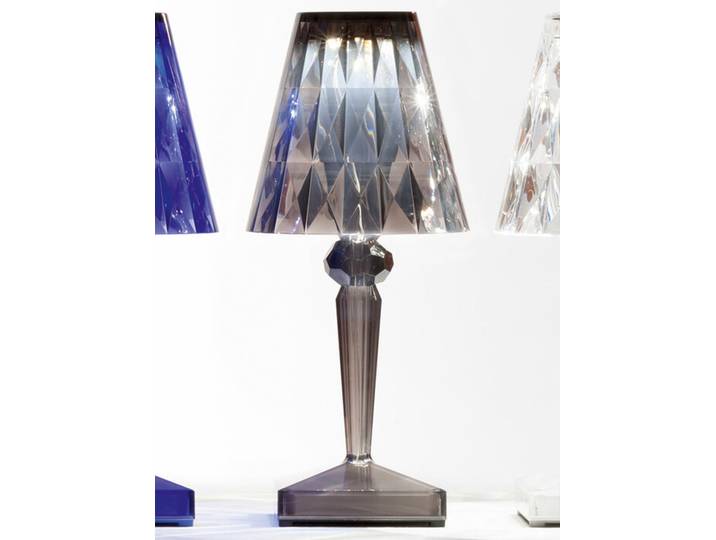 Kartell LED-Tischleuchte Battery grau, Designer Ferruccio Laviani, 13x22x13 cm