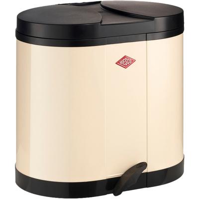 Mülleimer WESCO "Biomülleimer", braun (mandel), B:45cm H:43cm T:36cm, Stahlblech, Mülleimer, Mülleimer, ÖKO-Sammler, 2x15 Liter
