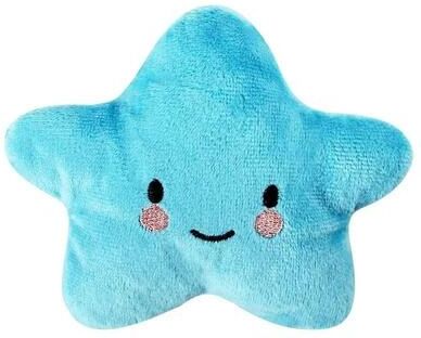 Uplift Essentials Interactive Plush Pentagram Squeak Toy Soft Star Shaped Playmate For Dogs & Cats blue