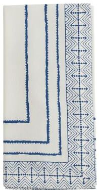 Saro Lifestyle Cotton Napkins With Hand Block Print (Set of 4)