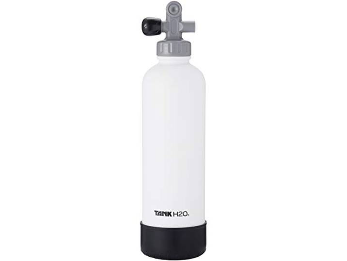 TankH2O Tauchflasche Vacuum Insulated Wasserflasche: Großes Geschenk und Zubehör für Taucher Hält 700 ml Lebensmittel-Grad-Edelstahl-Flasche, BPA-frei Cap, Silikon-Boot (weiß)