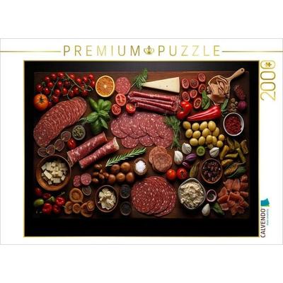 CALVENDO Puzzle Wurst und Schinken lecker angeordnet | 2000 Teile Lege-Größe 90x67cm Foto-Puzzle für glückliche Stunden