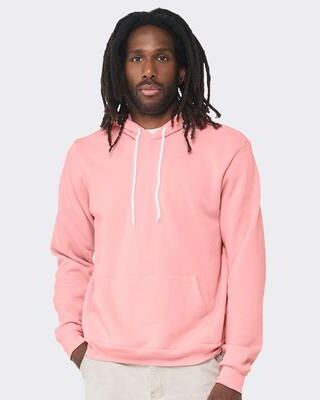 Bella + Canvas 3719 Sponge Fleece Hoodie in Pink size Small B3719, BC3719