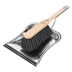 Peggy Perfect® Kehrgarnitur Edelstahl, Holz, Kunsthaar silber