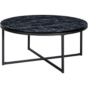 Wohnling Couchtisch WL6.247, Holz / Metall, schwarz marmoriert, rund, (Ø) 80 cm