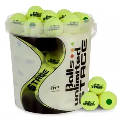 Tennisbälle - Balls Unlimited Stage 1 - 60 Bälle im Eimer - gelb/gelb