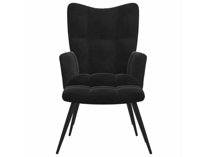 VIDAXL(9175)Fauteuil relax avec tabouret en velours noir Fauteuil de lecture