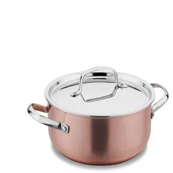 Korkmaz Divani Casserole 20 x 10 cm Kupfer-Topf mit Deckel - 2,9 L