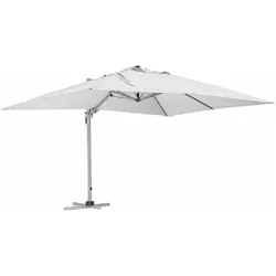 Ampelschirm Saragozza - Aluminium & Polyester-Stoff, Grau, 3x4 m