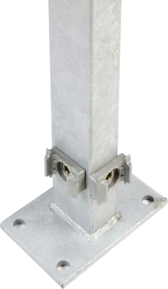 Floraworld Zauneckpfosten Comfort 89,3 x 6 x 4 cm mit Bodenplatte feuerverzinkt