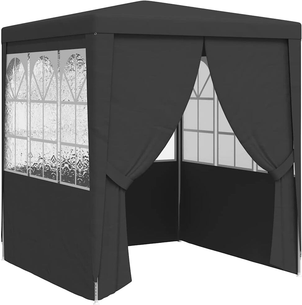 vidaXL Carpa profesional para fiestas con paredes gris 90 g/m² 2x2 m Antracita