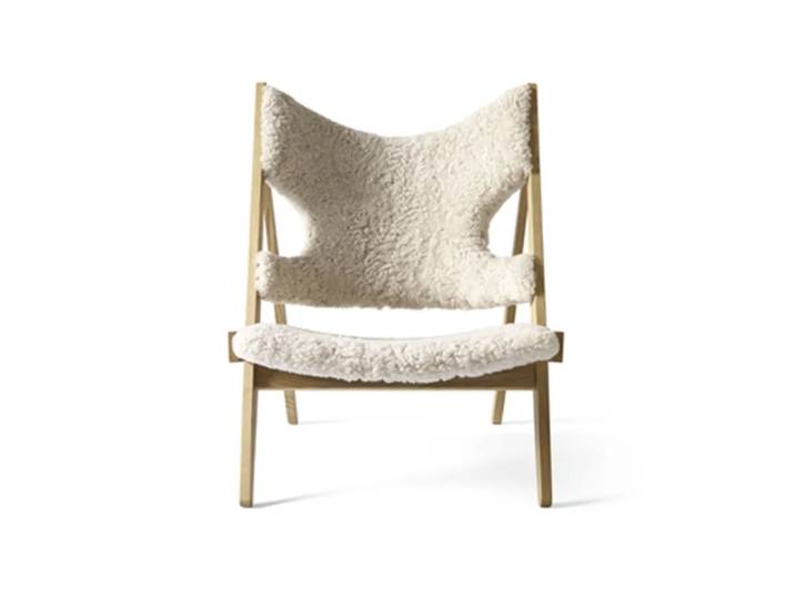 Audo Copenhagen Chaise lounge Knitting peau de mouton Nature, structure chêne natural