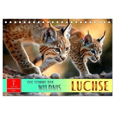 Luchse - die Stimme der Wildnis (Tischkalender 2026 DIN A5 quer), CALVENDO Monatskalender