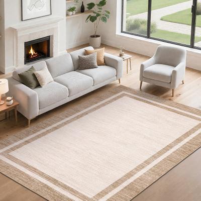 Garvee Textured Border Print Area Rug