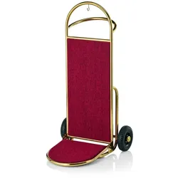 gastlando Gepäckkarre Gepäckwagen Edelstahl goldfarben, rote Auslage