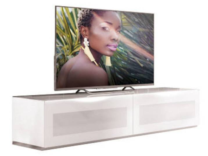 Munari TV-Lowboard MODENA, Weiß, Glas