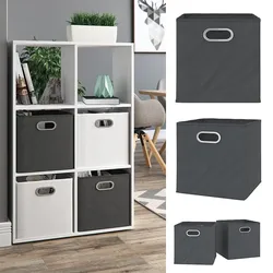 VICCO 2er Set Faltbox 30x30 cm anthrazit Faltkiste Aufbewahrungsbox Regalkorb
