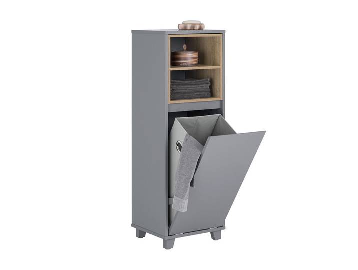 SoBuy Wäscheschrank Dunkelgrau, Grau, 35x105x30 cm, Haushalt & Reinigung, Wäschepflege, Wäschekörbe & Wäschetonnen