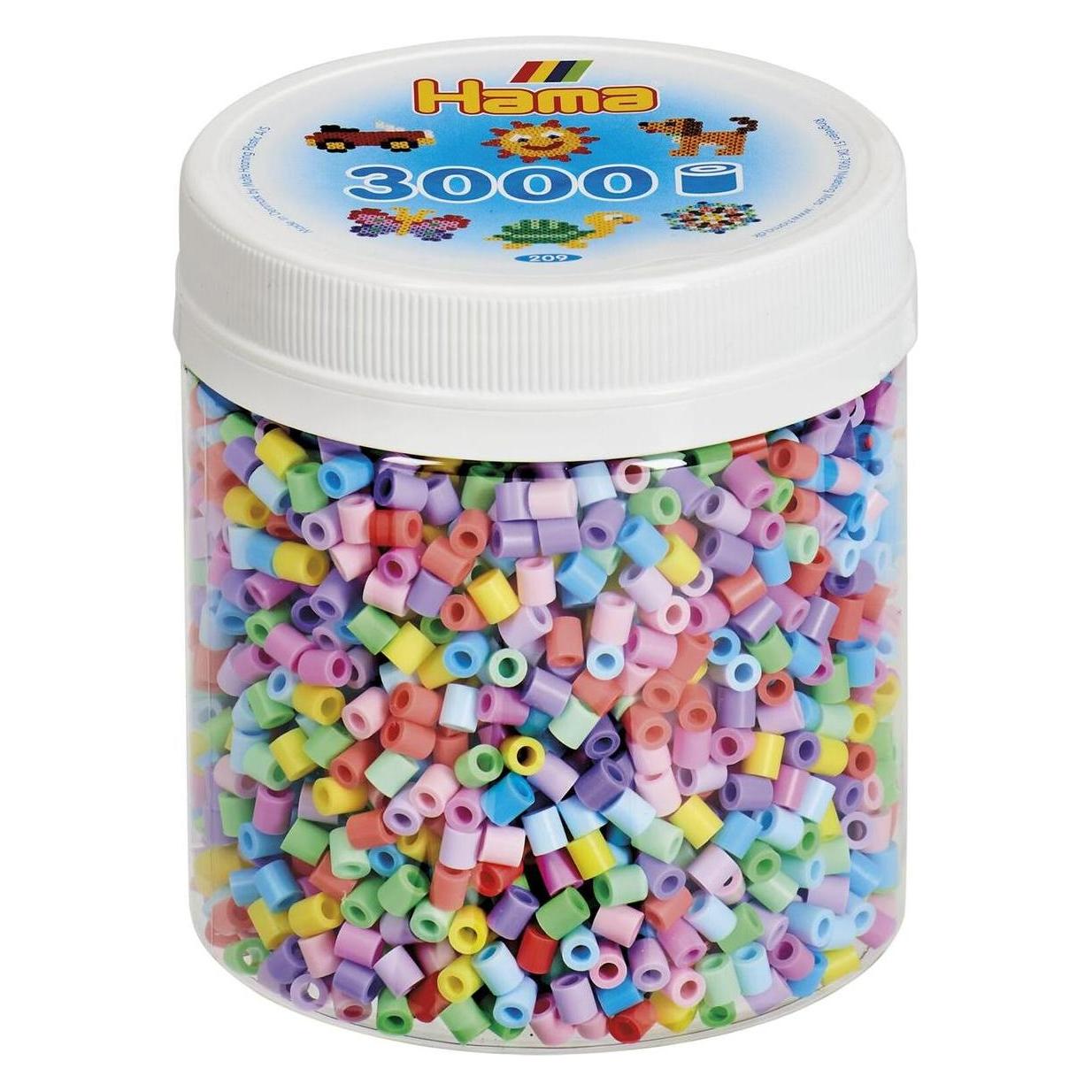 Hama Perlen Strijkkralen in Potje - Pastelmix (50), 3000st. (209-50)