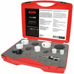 RUKO Bimetall-Lochsägen-Satz HSS-Co 8 im Kunststoffkoffer - 126301