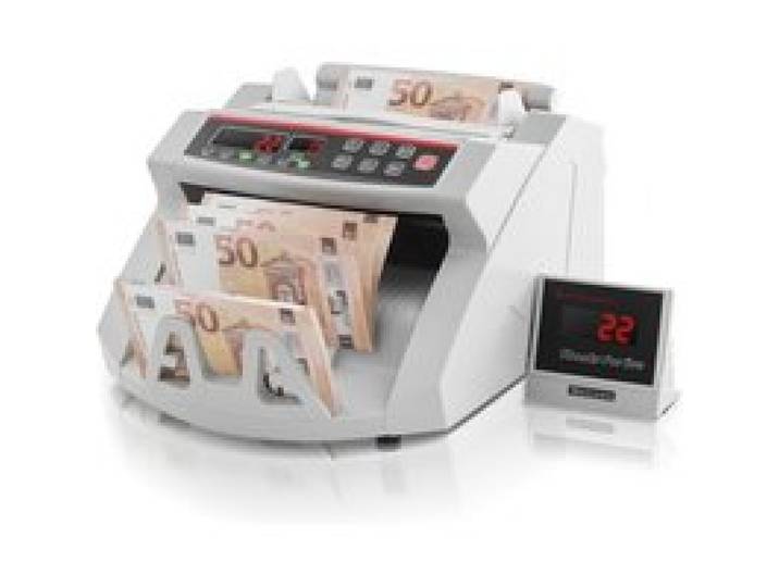 VEVOR FJ0288 Geldzählmaschine Weiß mit Echtheitprüfung, Banknotenzähler 1000 Stück/min mit UV- und MG-Systemen, 7 kg mit LED-Bildschirm für Euro, Dollar, Pfund (26 x 23,5 x 17 cm)