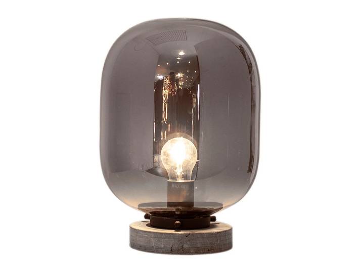 By Rydéns Lampe de table Leola Noir Marbre-gris fumée