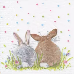 Papierservietten "Hasen im Konfettiregen", 33 x 33 cm, 20 Stück