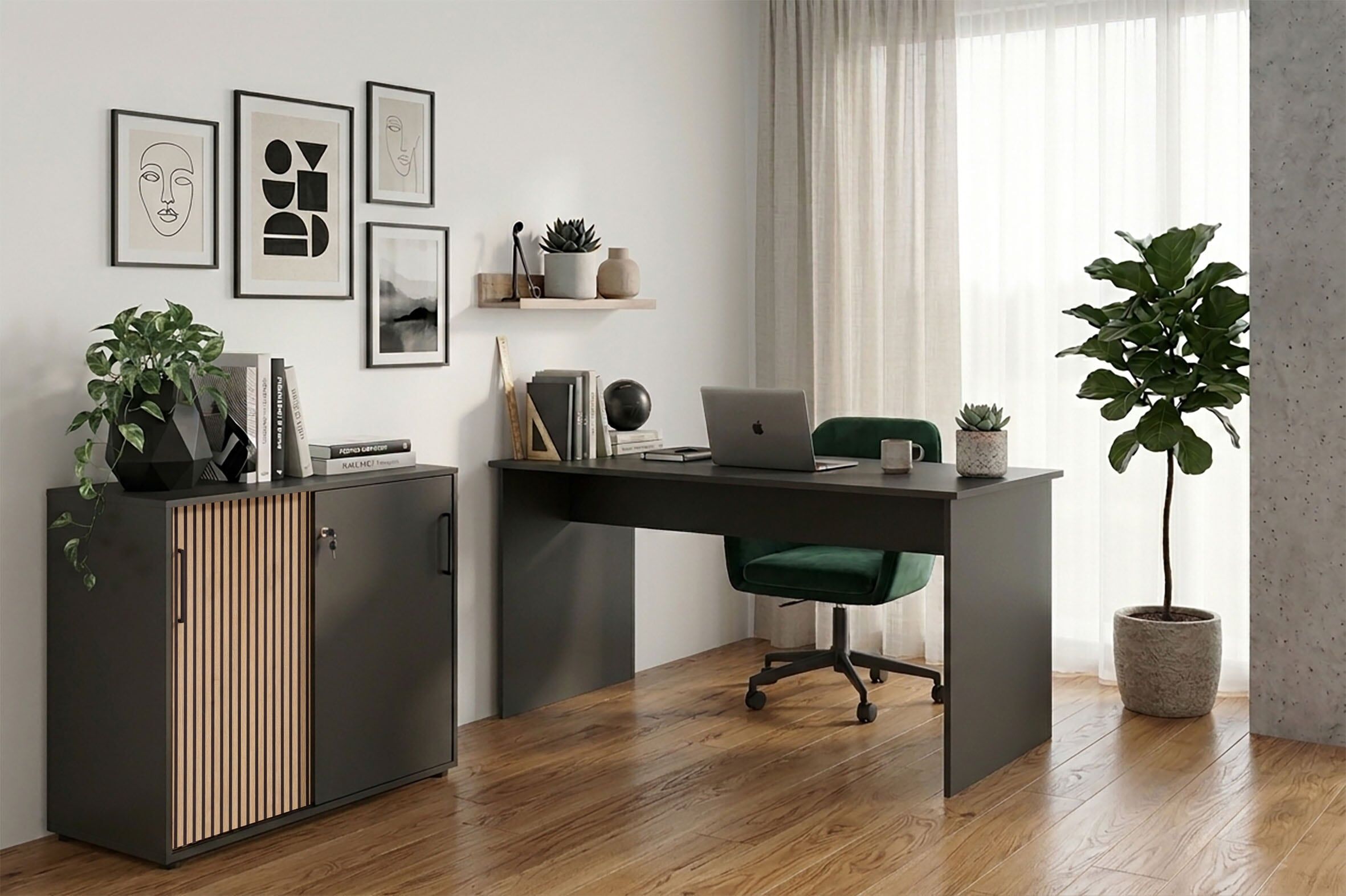 Schreibtisch SCHILDMEYER "HANK, in mattschwarz, zeitloses Design, MADE IN GERMANY", schwarzmatt, schwarzmatt, schwarzmatt, B:144cm H:73,6cm T:65cm, Tische, Schreibtisch, Einfache Montage mit verständlicher Aufbauanleitung, MADE IN GERMANY schwarzmatt, sch