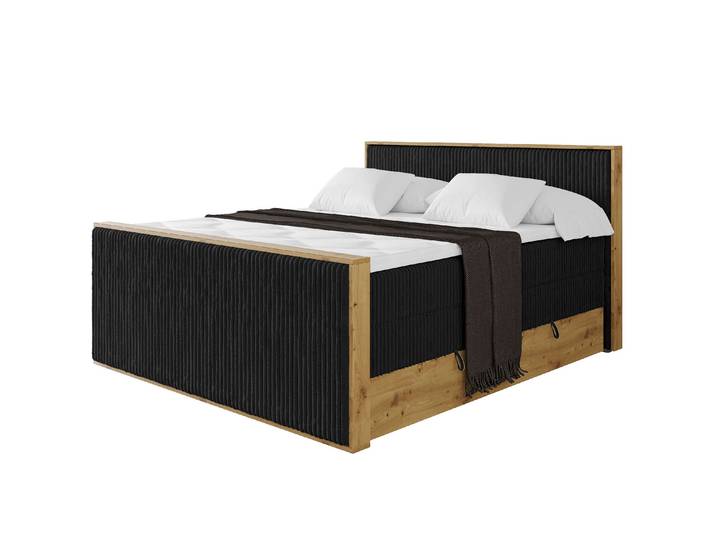 Boxspringbett LOLLI9-Z-KING 160x200 cm Schwarz - Tilia 100