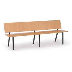 Holzbank für den Wartebereich mit Metallgestell, Länge 2000 mm, Buche
