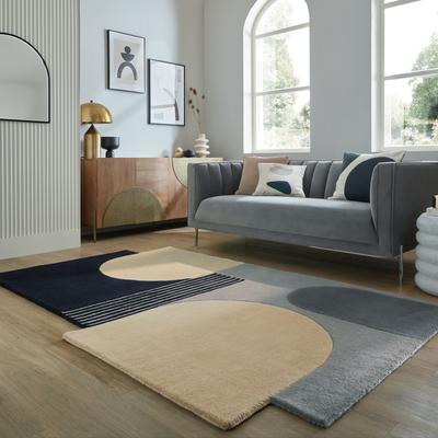 Teppich FLAIR RUGS "LOZENGE", monochrom, B:200cm H:10mm L:290cm, Wolle, Teppiche, Teppich, Kurzflor, Retro Muster