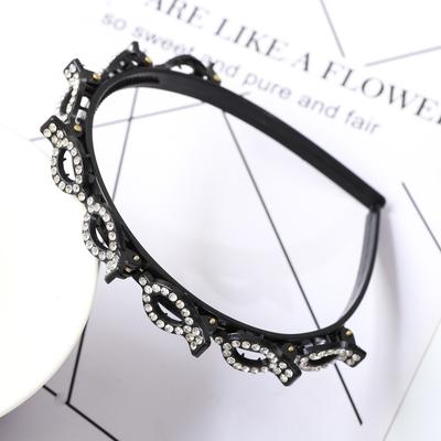 Fusion Finds Elegant Pearl Headband Double Layer Braided Headband For Women Fashion Hair Hoop white