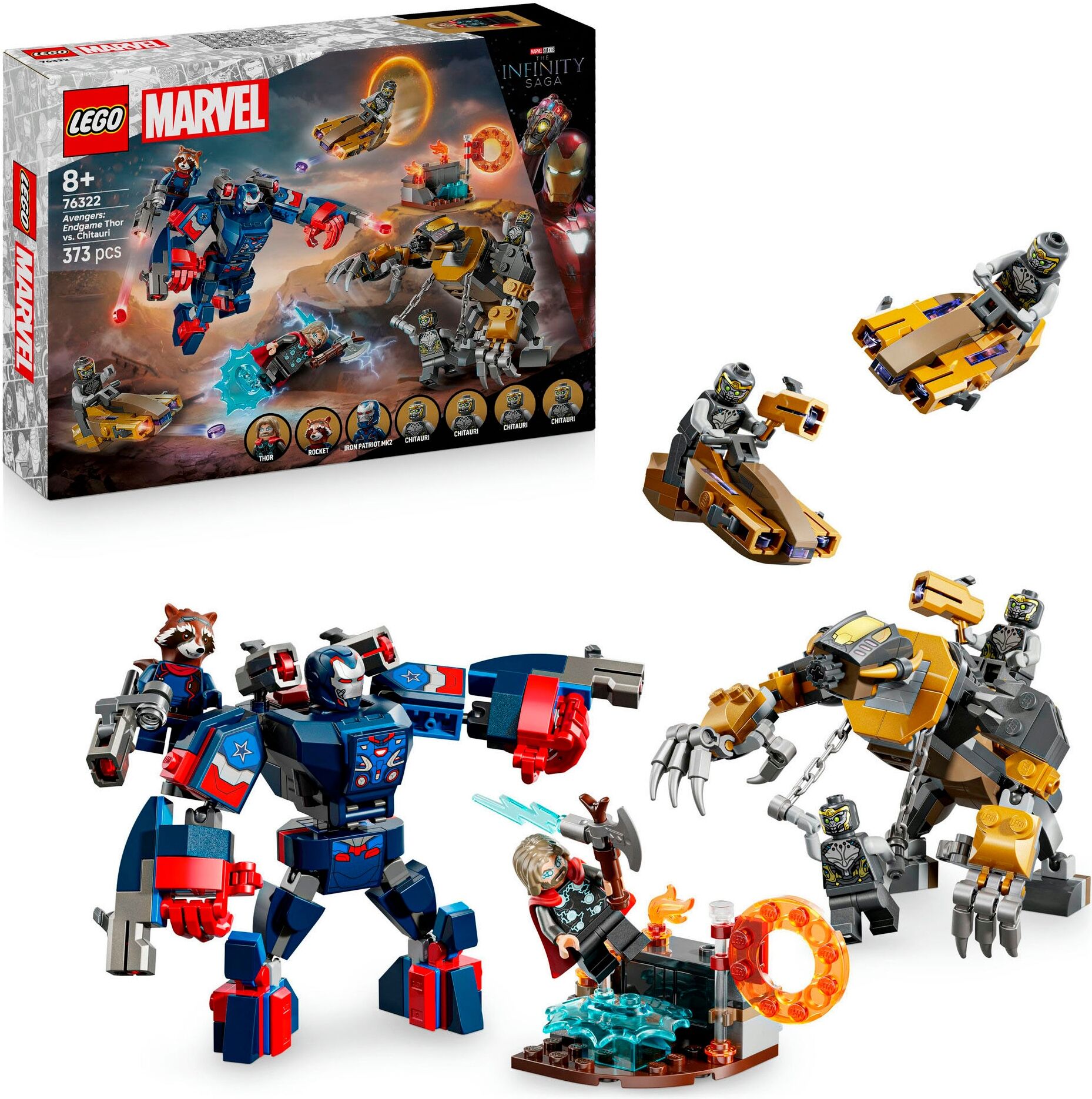 Konstruktionsspielsteine LEGO "Avengers: Endgame Thor vs. Chitauri (76322), LEGO Super Heroes", bunt, Spielbausteine, Kinder, Kunststoff, Konstruktionsspielsteine, Made in Europe