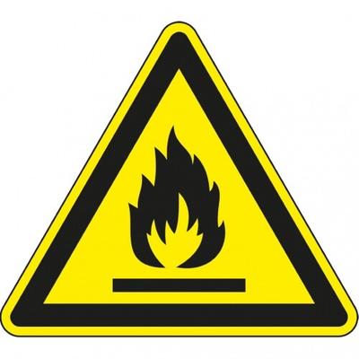 Dreifke® Warnschild Warnung vor feuergefährlichen Stoffen, ASR/ISO, Kunststoff, SL 100mm