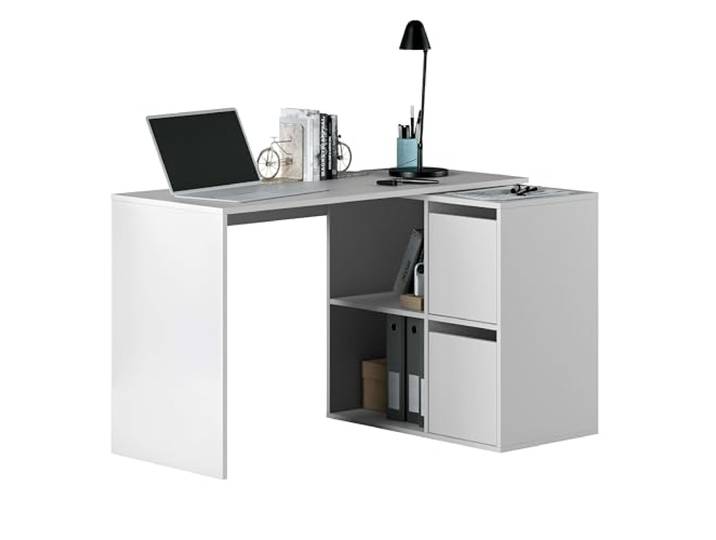 Habitdesign Modèle Adapta Bureau réversible\, table multiposition\, finition blanche « Artik »