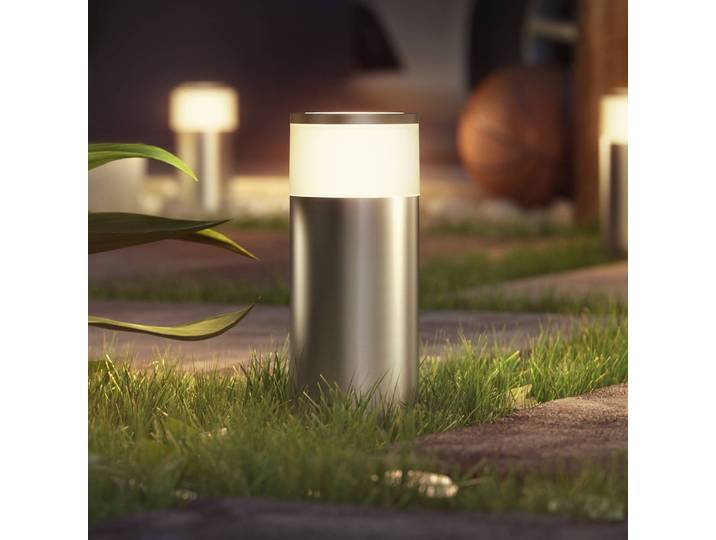Philips Hue Calla Sockellampe Ergänzung 25,2cm alu Calla, dimmbar, alu / grau / zink, Edelstahl, Modern,