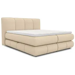 Boxbett Alberto 180 x 200 cm Stoff Beige