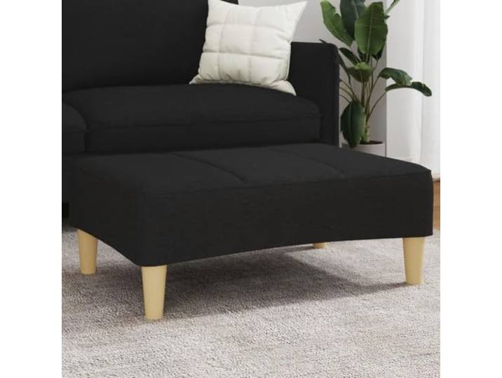TUERYAFEK Fußhocker Schwarz 77x55x31 cm Stoff Stabiler Sperrholzrahmen, Atmungsaktiv, Vielseitig für Sofa und Relaxsessel